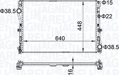 Magneti Marelli 350213205400 - Радиатор, охлаждение двигателя autodif.ru