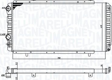 Magneti Marelli 350213707000 - Радиатор, охлаждение двигателя autodif.ru