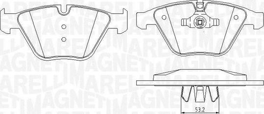 Magneti Marelli 363916060150 - Тормозные колодки, дисковые, комплект autodif.ru