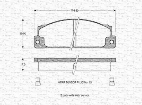 Magneti Marelli 363702160032 - Тормозные колодки, дисковые, комплект autodif.ru