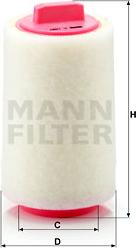 Mann-Filter C 1287 - Воздушный фильтр, двигатель autodif.ru