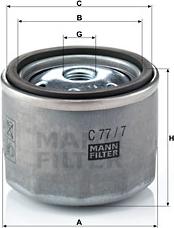 Mann-Filter C 77/7 - Воздушный фильтр, двигатель autodif.ru