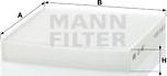 Mann-Filter CU 1827 - Фильтр воздуха в салоне autodif.ru