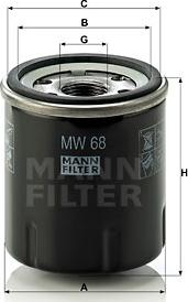 Mann-Filter MW 68 - Масляный фильтр autodif.ru