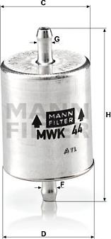Mann-Filter MWK 44 - Топливный фильтр autodif.ru