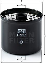 Mann-Filter P 917 x - Фильтр топливный UNIVERSAL /D=88mm H=71,5mm MANN-FILTER P 917 X autodif.ru