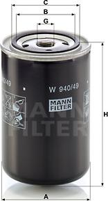 Mann-Filter W 940/49 - Масляный фильтр autodif.ru