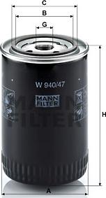 Mann-Filter W 940/47 - Mann W940/47 Фильтр масляный autodif.ru
