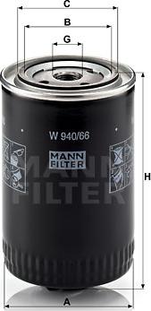 Mann-Filter W 940/66 - Масляный фильтр autodif.ru
