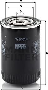 Mann-Filter W 940/35 - Фильтр масляный FORD Ranger/MAZDA B-Serie mot.TDI MANN-FILTER W 940/35 autodif.ru