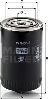Mann-Filter W 940/25 (10) - Масляный фильтр autodif.ru
