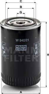 Mann-Filter W 940/21 - Масляный фильтр autodif.ru