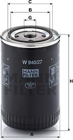 Mann-Filter W 940/27 - Масляный фильтр autodif.ru