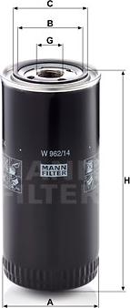 Mann-Filter W 962/14 - Масляный фильтр autodif.ru