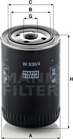 Mann-Filter W 936/4 - Масляный фильтр autodif.ru