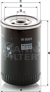 Mann-Filter W 936/5 - Масляный фильтр autodif.ru