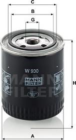 Mann-Filter W 930 - Масляный фильтр autodif.ru