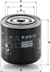 Mann-Filter W 920/46 - Масляный фильтр autodif.ru