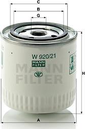Mann-Filter W 920/21 - Масляный фильтр autodif.ru
