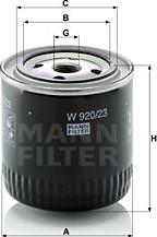 Mann-Filter W 920/23 - Масляный фильтр autodif.ru