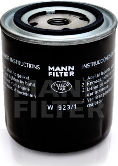 Mann-Filter W 923/1 - Масляный фильтр autodif.ru