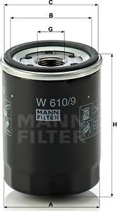 Mann-Filter W 610/9 - Масляный фильтр autodif.ru