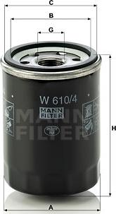 Mann-Filter W 610/4 - Масляный фильтр autodif.ru