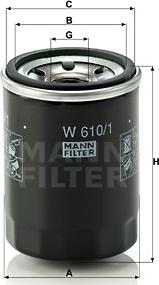 Mann-Filter W 610/1 - Масляный фильтр autodif.ru