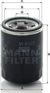 Mann-Filter W 610/2 - Масляный фильтр autodif.ru