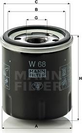 Mann-Filter W 68 - Масляный фильтр autodif.ru