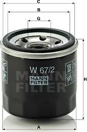 Mann-Filter W 67/2 - Масляный фильтр autodif.ru