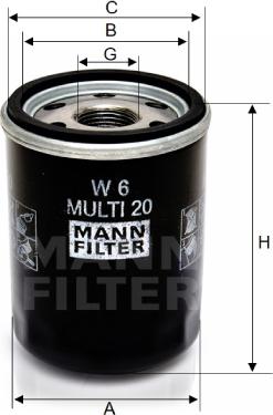 Mann-Filter W 6 MULTI 20 - Масляный фильтр autodif.ru