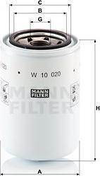 Mann-Filter W 10 020 - Масляный фильтр autodif.ru