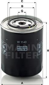 Mann-Filter W 1140 - Масляный фильтр autodif.ru