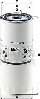 Mann-Filter W 11 102/34 - Масляный фильтр autodif.ru