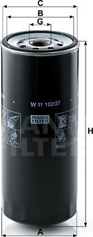 Mann-Filter W 11 102/37 - Масляный фильтр autodif.ru