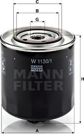 Mann-Filter W 1130/1 - Масляный фильтр autodif.ru