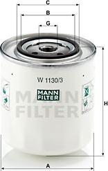 Mann-Filter W 1130/3 - Масляный фильтр autodif.ru
