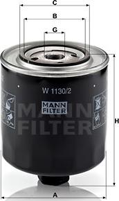 Mann-Filter W 1130/2 - Масляный фильтр autodif.ru