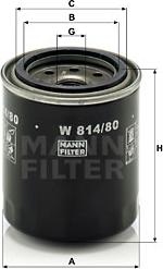 Mann-Filter W 814/80 - Масляный фильтр autodif.ru