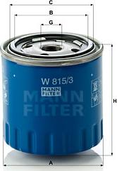 Mann-Filter W 815/3 - Масляный фильтр autodif.ru