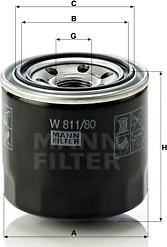 Mann-Filter W 811/80 - Масляный фильтр autodif.ru