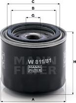 Mann-Filter W 811/81 - Масляный фильтр autodif.ru