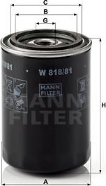 Mann-Filter W 818/81 - Масляный фильтр autodif.ru