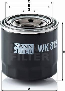 Mann-Filter W 812 - Масляный фильтр autodif.ru