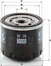 Mann-Filter W 79 - фильтр масляный !\Nissan Primera 1.9DCi 04>, Renault Megane 1.5DCi/1.9DCi 02> autodif.ru