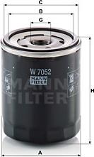 Mann-Filter W 7052 - Масляный фильтр autodif.ru