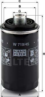 Mann-Filter W 719/45 - Масляный фильтр autodif.ru