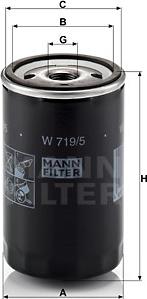Mann-Filter W 719/5 - Масляный фильтр autodif.ru
