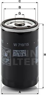 Mann-Filter W 719/15 - Масляный фильтр autodif.ru